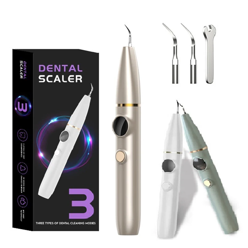 PAKISS Ultrasonic Tooth Cleaner Plaque Remover for Stain Tarter Calculus with Led 3 Adjustable Modes Safe for Adult Kids FY-B700 image 3