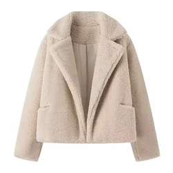 2024 RARF autumn new European and American style fashionable niche temperament wheat ear pocket decoration fur coat