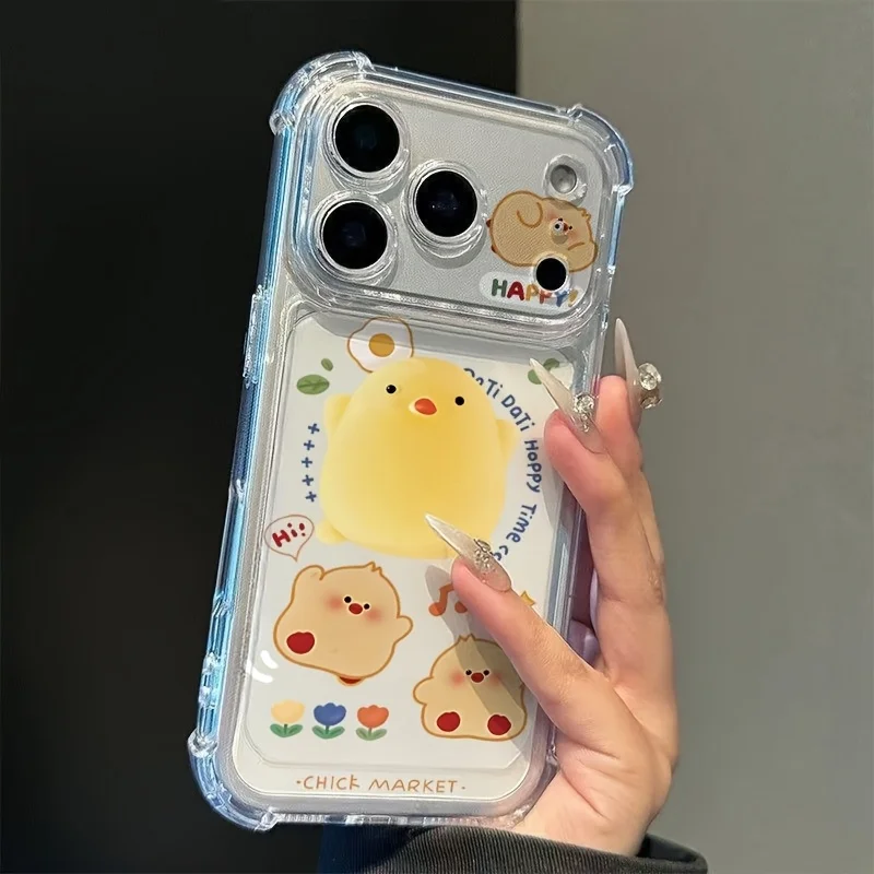 Cute Chicken Tulip Phone Case For Samsung Galaxy A56 S25 Ultra S26 S24 Plus A55 A57 A36 A37 A07 A06 A17 A27 Plating IMD Cover