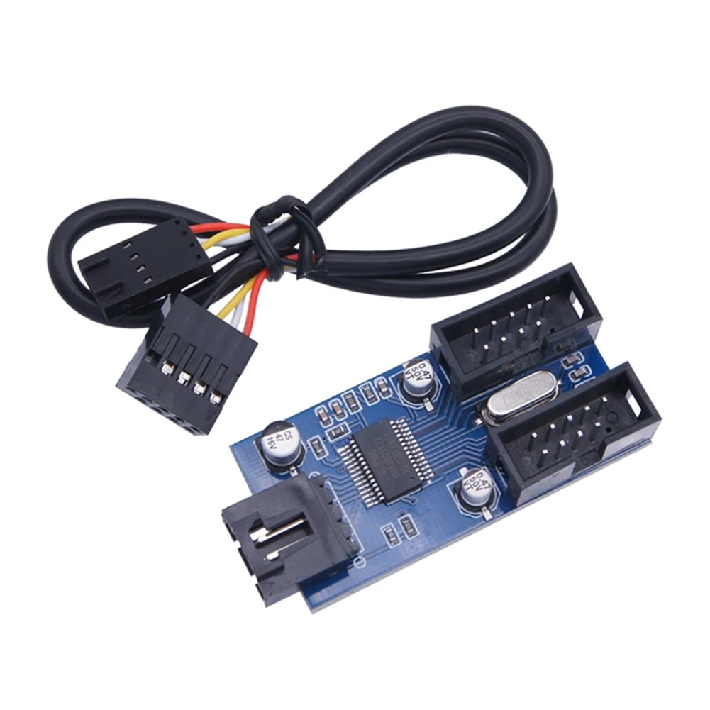 لوحة أم للكمبيوتر المكتبي 9Pin USB رأس الفاصل 1 إلى 2/4 أنثى مضاعف اللوحة الرئيسية 9Pin USB الخائن