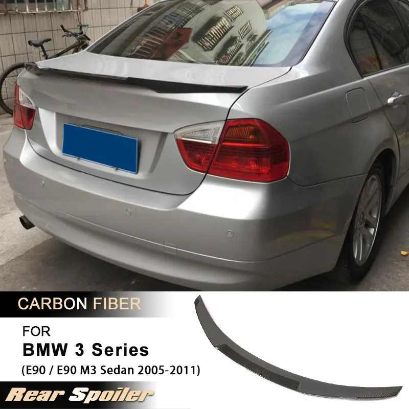 

Car Rear Trunk Spoiler Wings for BMW 3 Series E90 / E90 M3 330i Sedan 2005-2011 Rear Spoiler Boot Wing Lip Full Carbon Fiber