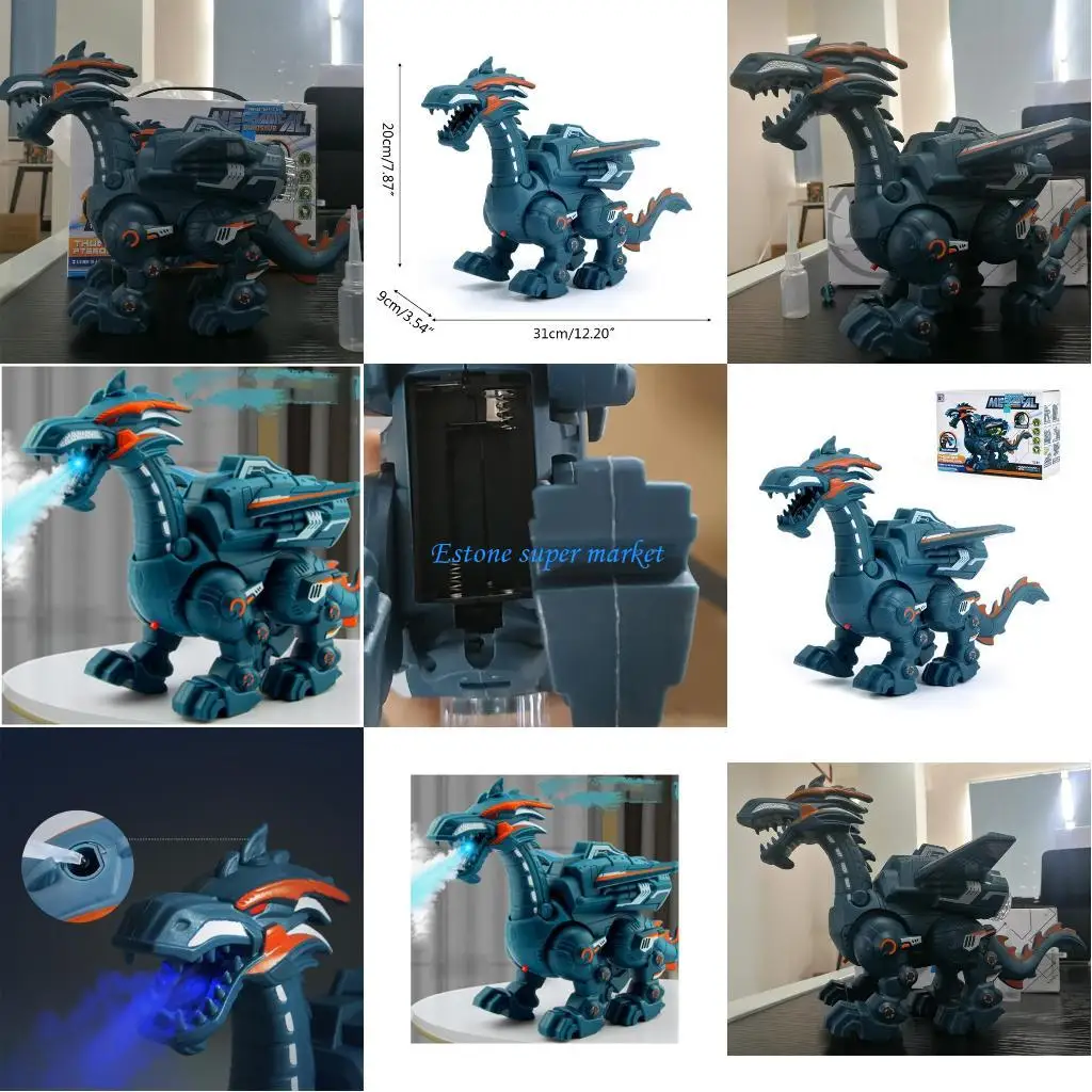 

090B Mechanical Dragon Cartoon Animal Electric Walking Dinosaur Model with Wing