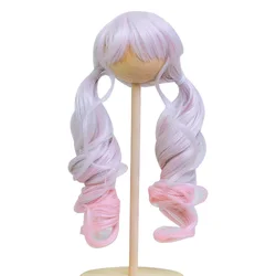 BJD peruca longa encaracolada para fêmea, cabelo destacável, rabo de cavalo duplo, BJD acessórios, fêmea, novo, alta qualidade, 1/3, BJD