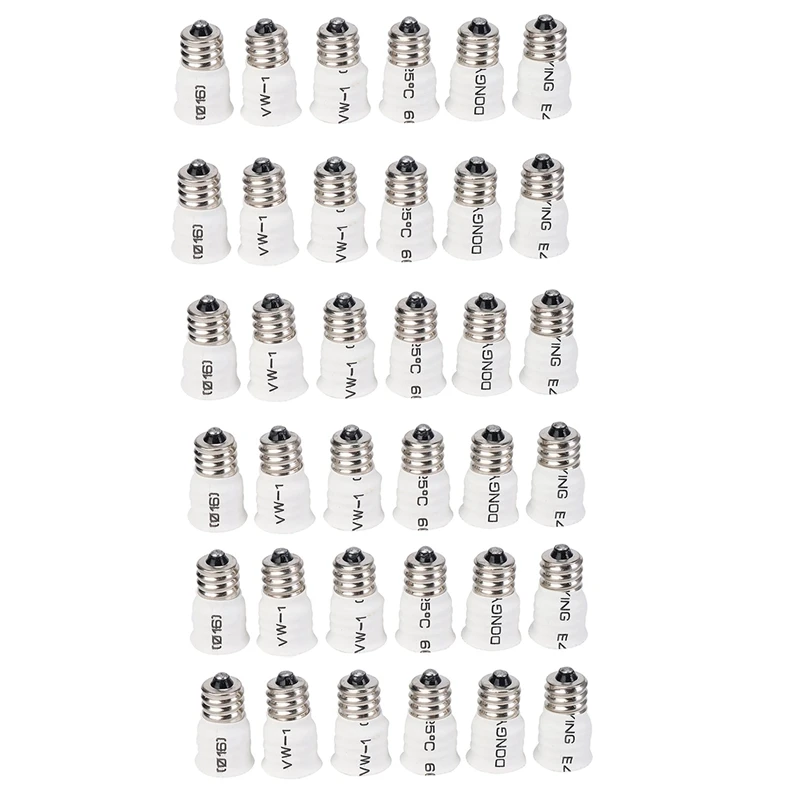 

36-Pack E12 To E14 White Bulb Converter LED Light Holder Lamp Adapter Socket Changer High Quality