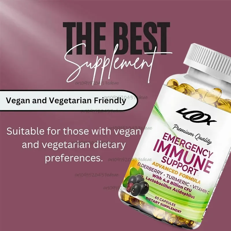 دعم المناعة -60 كبسولة - توت البلسان والكركم والفيتامين C - تركيبة متقدمة مع إضافات صناعية - صديقة نباتية #4