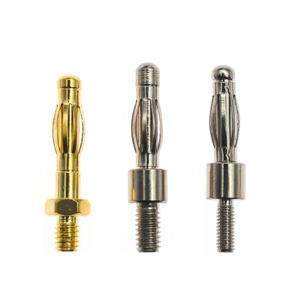 10Pcs/Lot Lantern Type banana plug male M4/M3 Connectors Audio Plug Solderless Electric DIY gold-plating electroplate copper