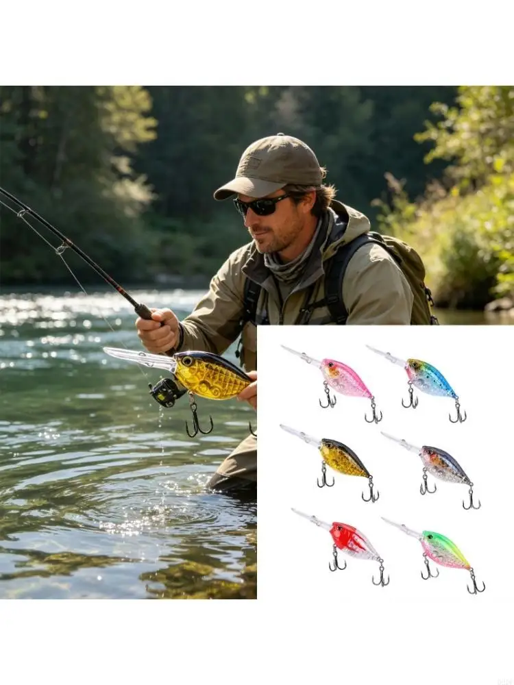 Durability Plastic Fishing Lures With Long Lip And Rattling Beads Vibrating