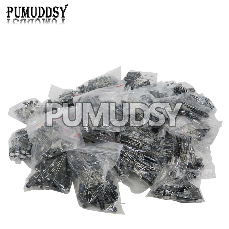 900PCS 30 Values Kit 0.1uF-1000uF Electrolytic Capacitors Assorted Set Pack Kit Capacitor 10V 16V 25V 50V Mix Capacitor