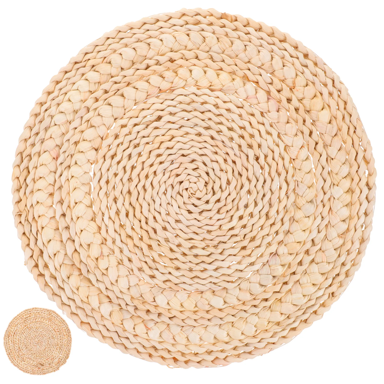 Round Braided Placemat Set Heat Insulated Table Pad for Cups Mugs Vases Anti-Scalding Dining Table Accessory Woven Cushion