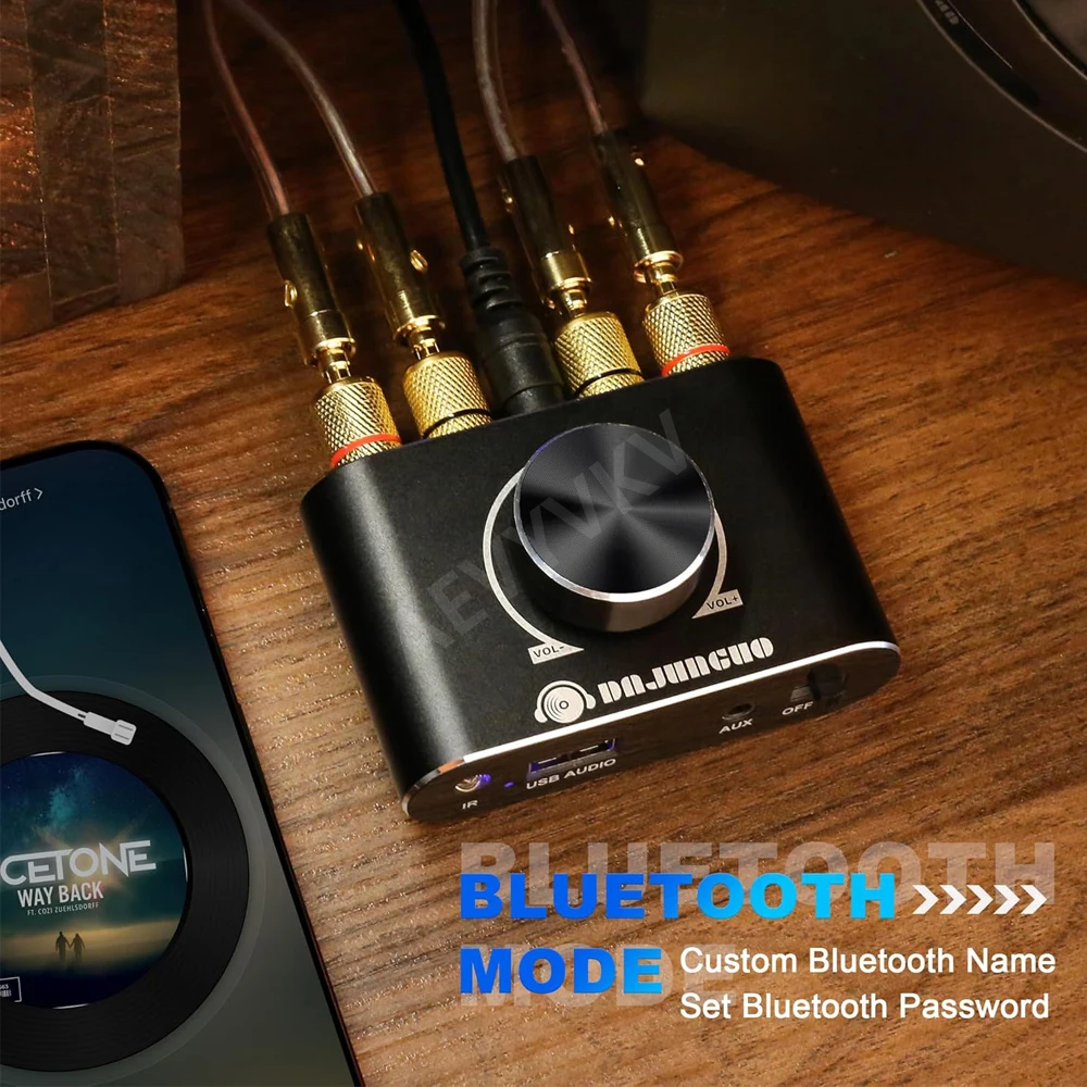 Amplifier Audio Bluetooth Mini Stereo HIFI Amplifier Digital Saluran 2.0 dengan Input AUX/USB/Bluetooth Penerima Audio Nirkabel UE