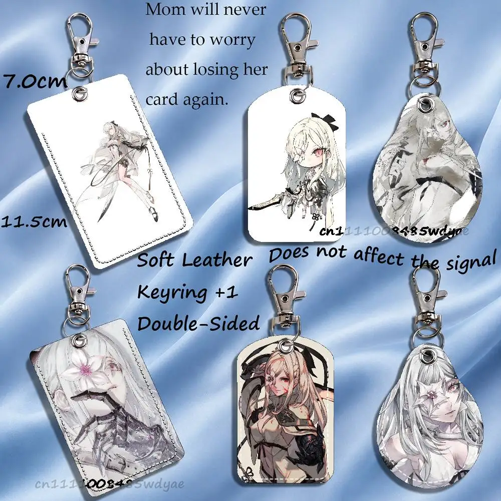 Game D-Drakengard 3 Zero Card Case Leather Card Holder Keychain Key Ring Transportation Card Case