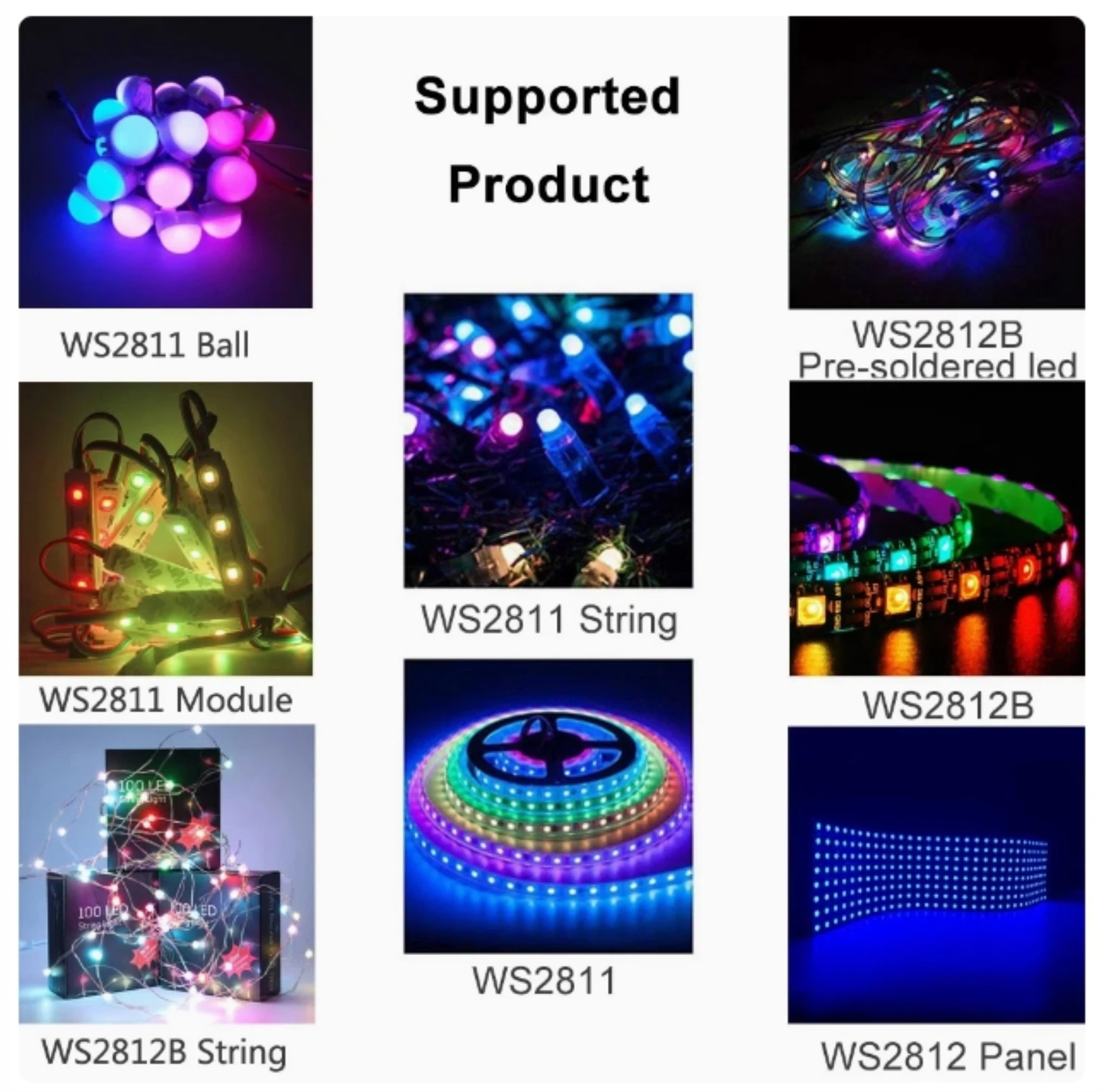 DC 5V - 24V, controlador de música de faixa de luz que muda de cor Bluetooth SP621, com ajuste de cor arbitrária,