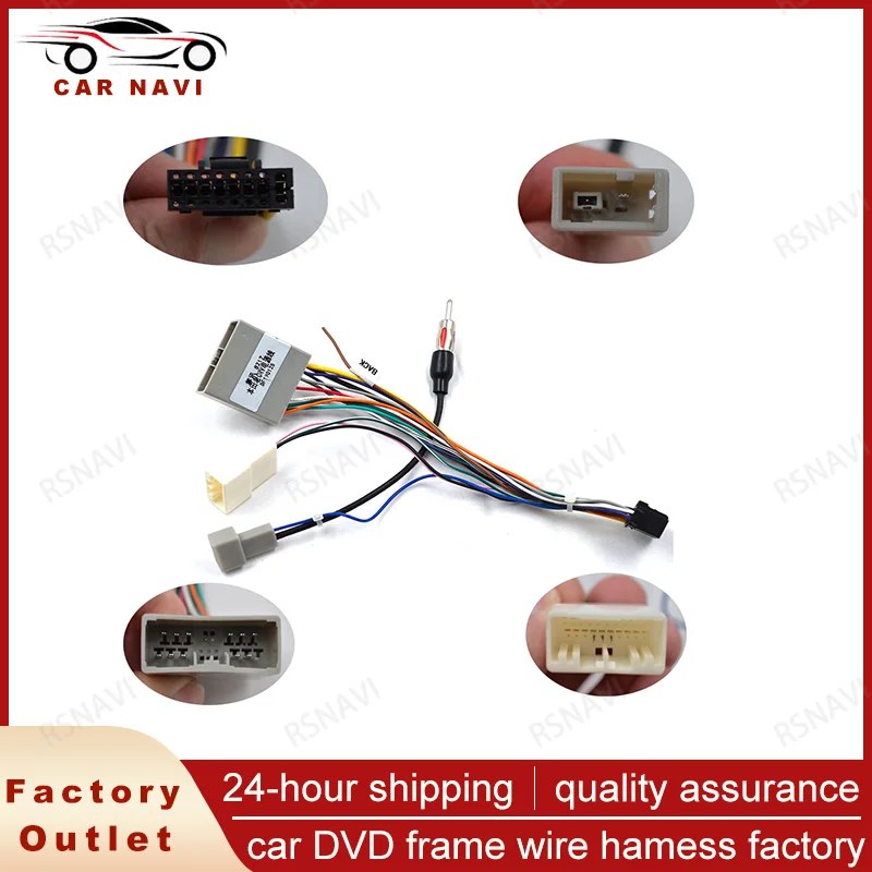 RSNAVI Car Multimedia 16Pin Wiring Connector with Radio Antenna Adapter for Honda Civic CRV 2006~2011 Power Wire