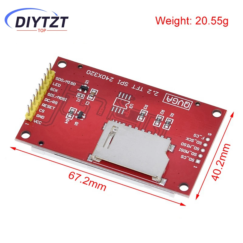 DIYTZT 2,2 Zoll 240*320 Punkte SPI TFT LCD Serial Port Modul Display ILI9341 5V/3,3V 2,2'' 240x320 für Arduino Diy