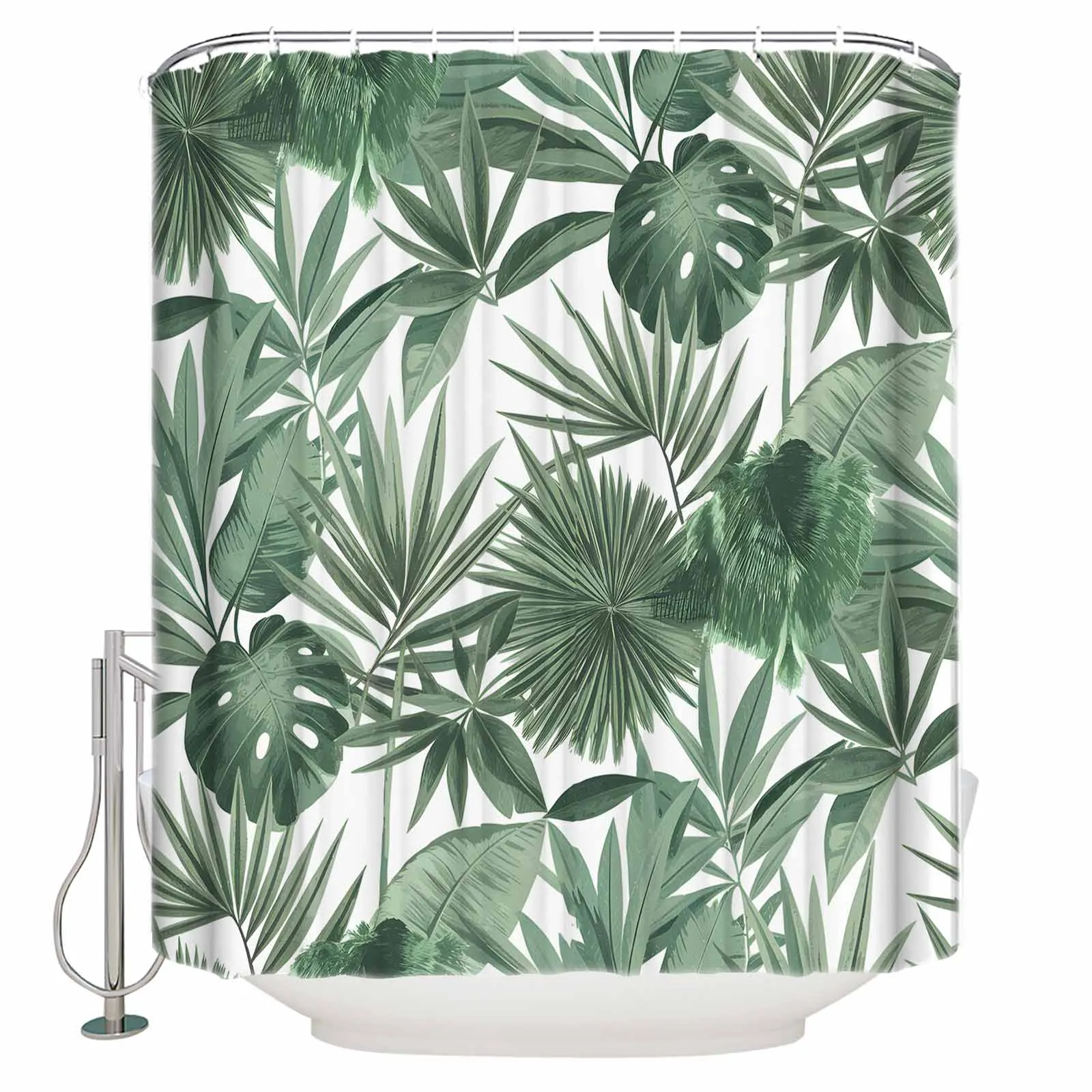 

Tropical Plant Palm Leaf Shower Curtains Waterproof Bath Curtains Home Decor Modern Luxury Bathroom Curtain