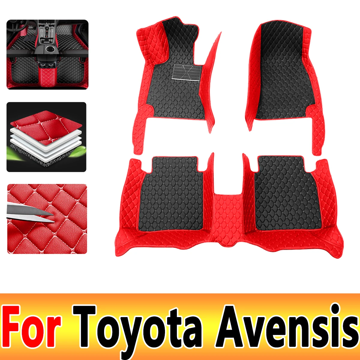 

Car Floor Mats For Toyota Avensis T250 2003~2009 Luxury Leather Mat Durable Waterproof Carpet Auto Rugs Set Car Accessories 2004