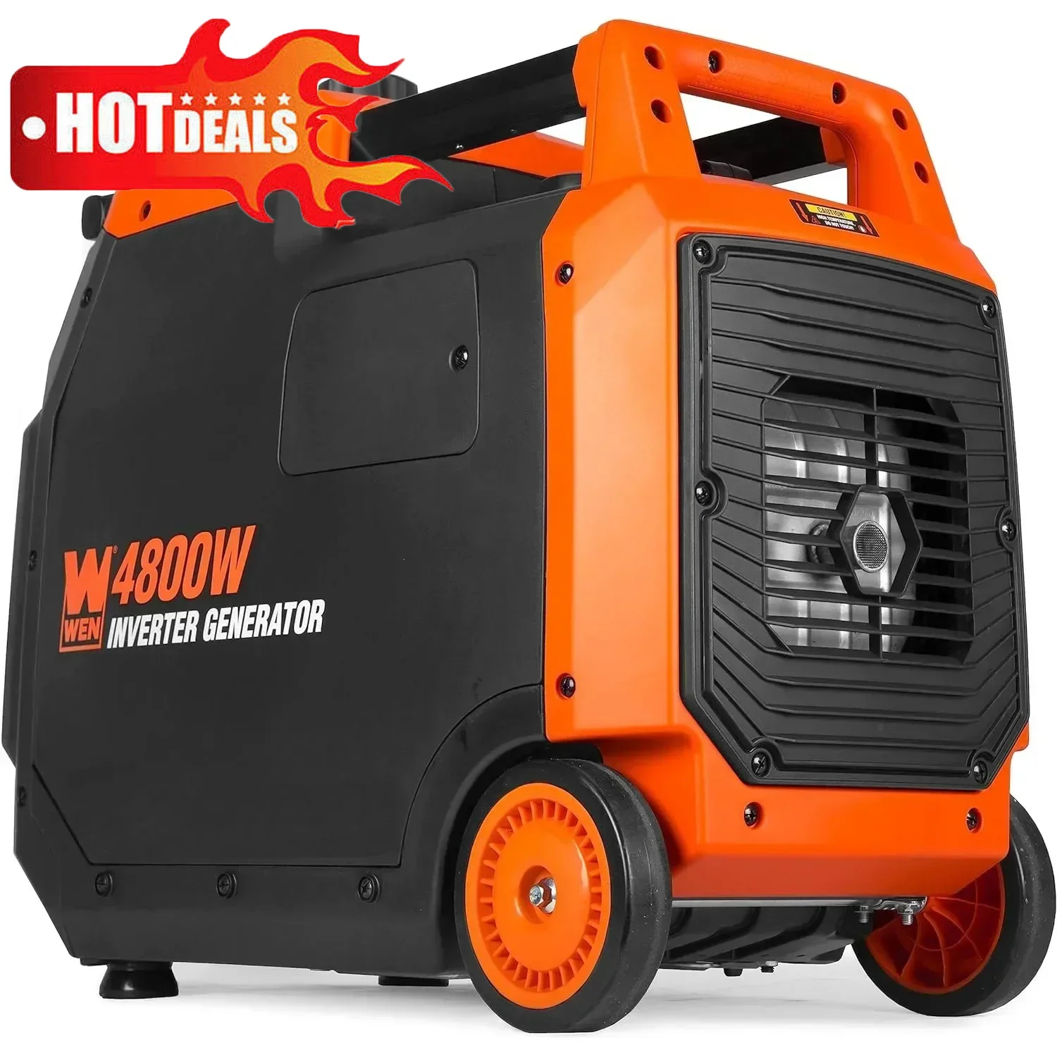 Generador inversor portátil WEN de 4800 vatios, listo para vehículos recreativos, silencioso y liviano con apagado de combustible (56477i)