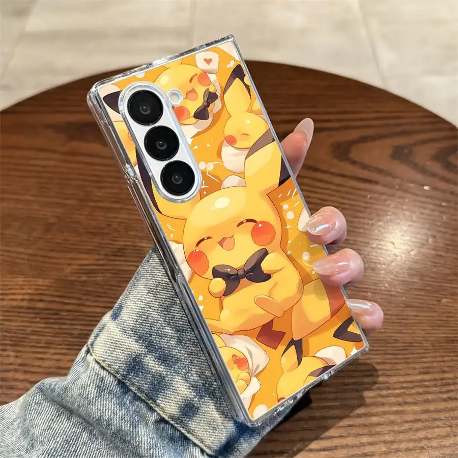 サムスンギャラクシー ZFold3 ZFold7 ZFold5 ZFold4 ZFold6 Z フォールド 7 6 5 4 3 ハード電話カバー P-ポケモンピカチュウ