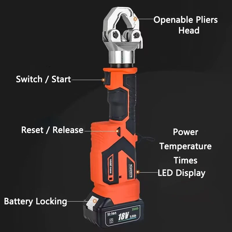 Rechargeable Point-type Crimping Pliers MZ60IDCFM Innovative Without Mold Change 16-240mm2 Electric Hydraulic Crimping Pliers
