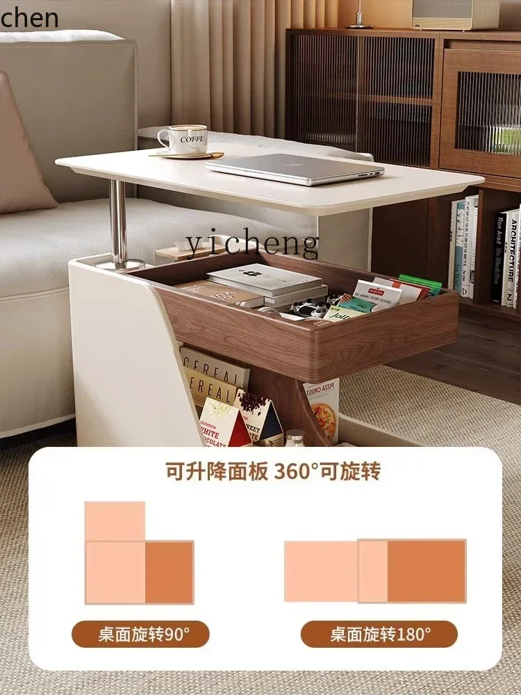 ZMLcoffee table sofa side table bedside side side cabinet creative small push table retro cart