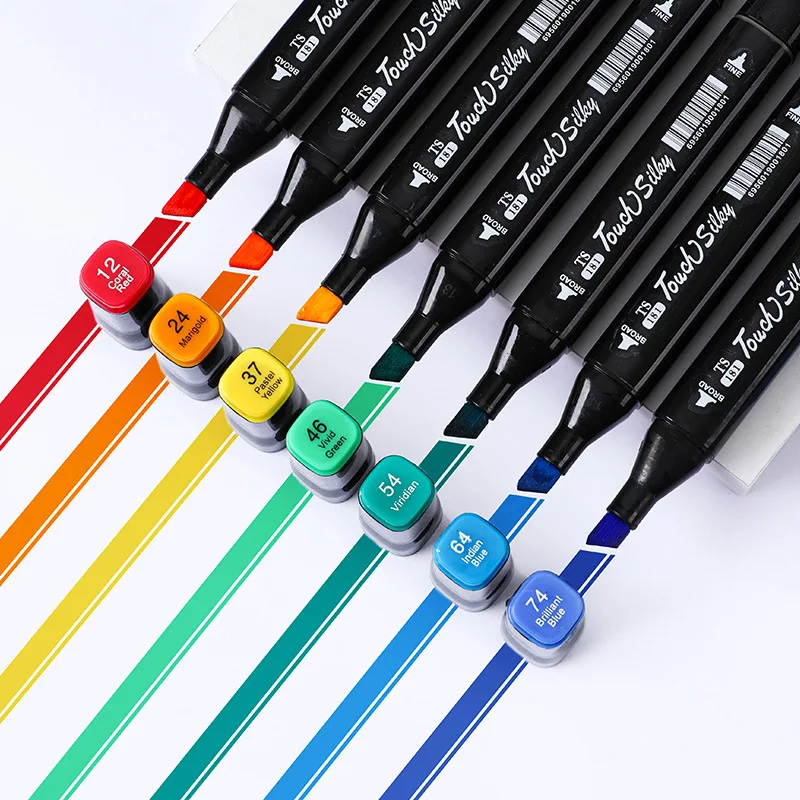 24-168 Colors Double Headed Art Marker Pen Manga Sketch Tip Alcohol Based Pen For School Markers Art Supplies Drawing Set