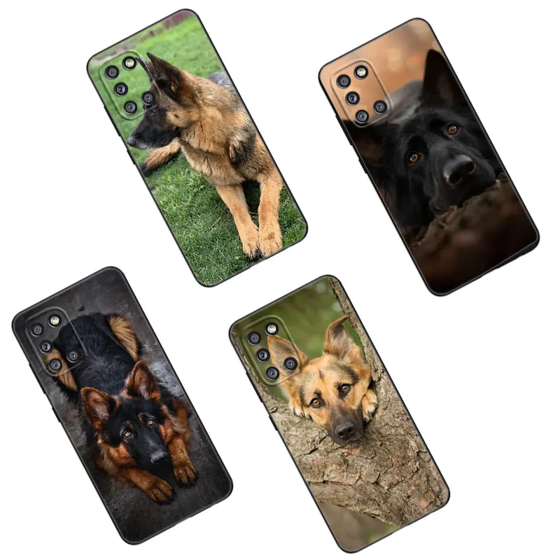 German Shepherd Dog Phone Case For Samsung Galaxy A01 A03 Core A04 E A02 A05 A10 A20 A21 A30 A50 S A6 A8 + A7 2018 Black Cover