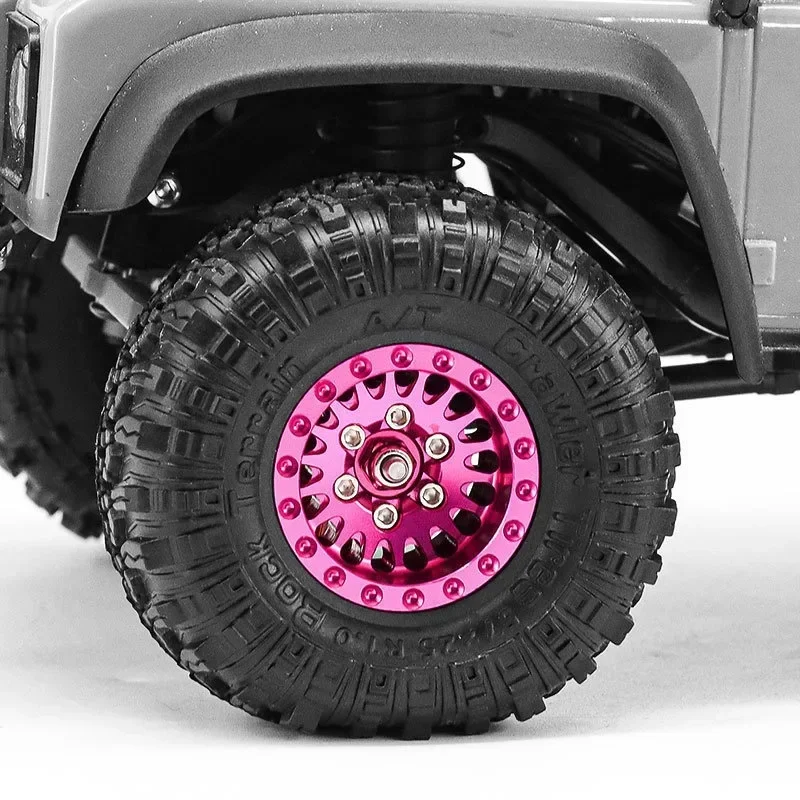 

4pcs 1.0 Crawler Tires and Beadlock Wheels Rims for Axial SCX24 AX24 FMS FCX24 FCX18 TRX4M 1/24 1/18 RC Rock Crawler Car