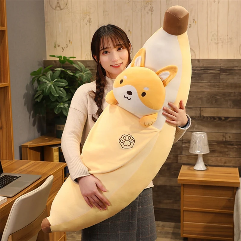 Cute Cartoon Banana Plush Toy Soft Fruit Plushie Cat Rabbit Shiba Inu Pillow Super Soft Kids Toys Baby Home Decor Birthday Gift