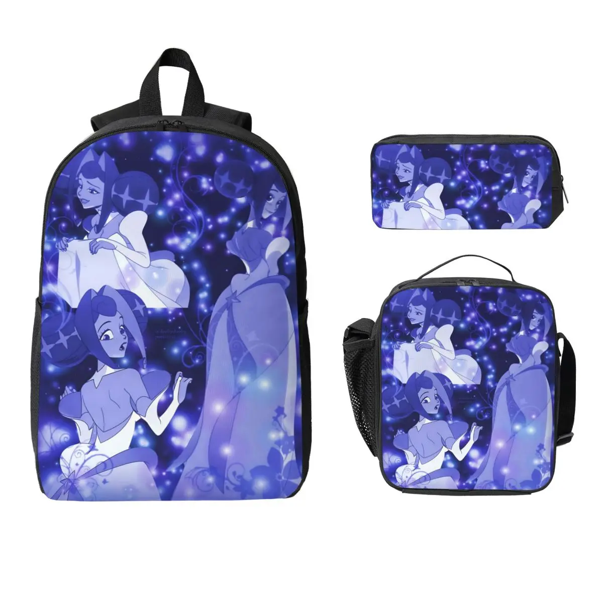 3Pcs K-Knights Of Guinevere Backpack Set  Pencil Boxes Bookbag Sets with Lunch Box For School Students Knapsack