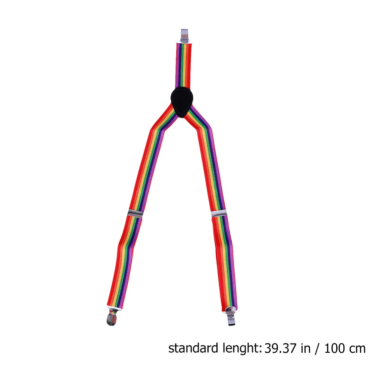 Clip de sangle arc-en-ciel 2,5x65Cm, bretelles élastiques réglables pour enfants et adultes, Clips à rayures colorées en Polyester pour fête d'halloween