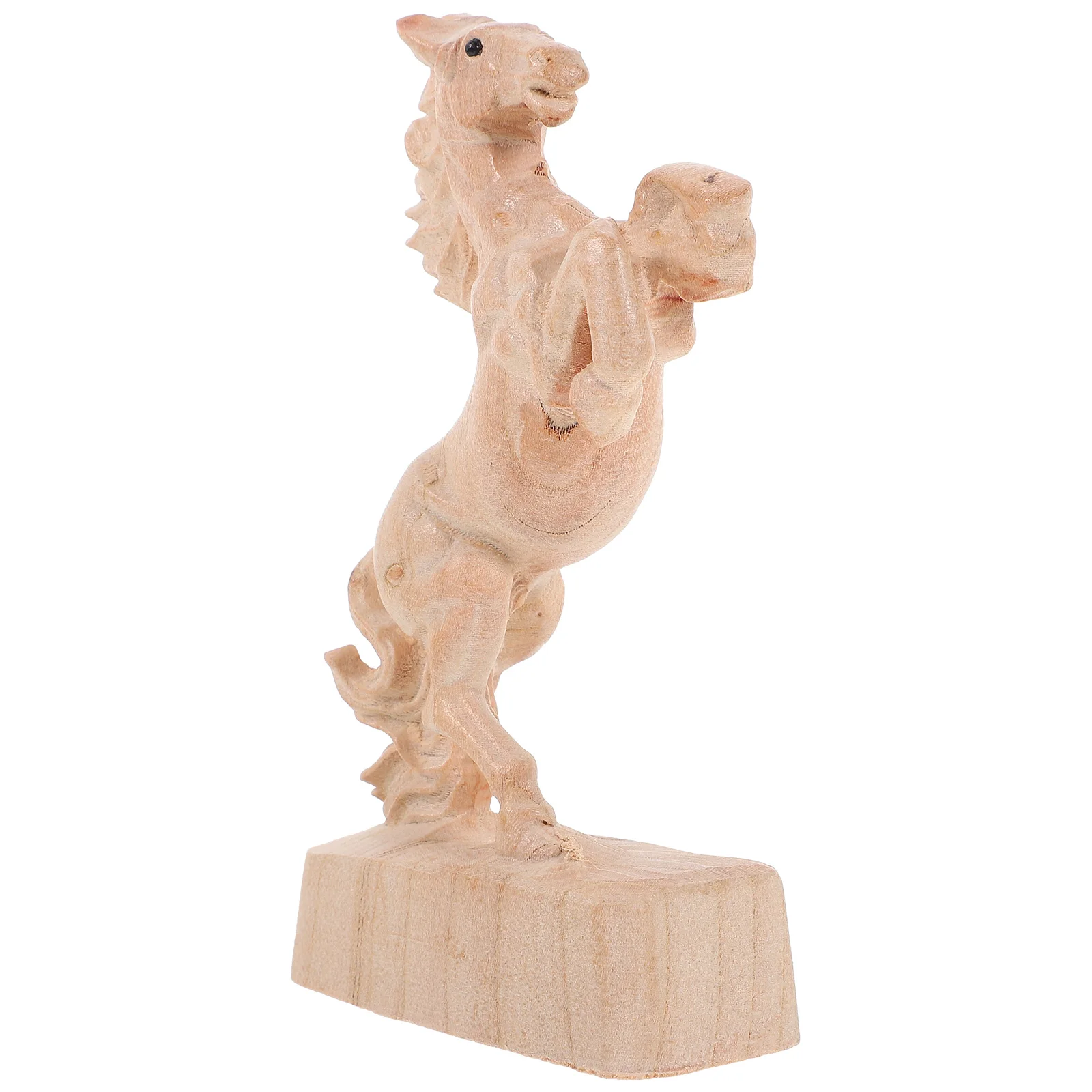 

1pc Wooden Horse Carving Handcrafted Desktop Decor For Home Office Coffee Table Luxury Animal Statue Ornament
