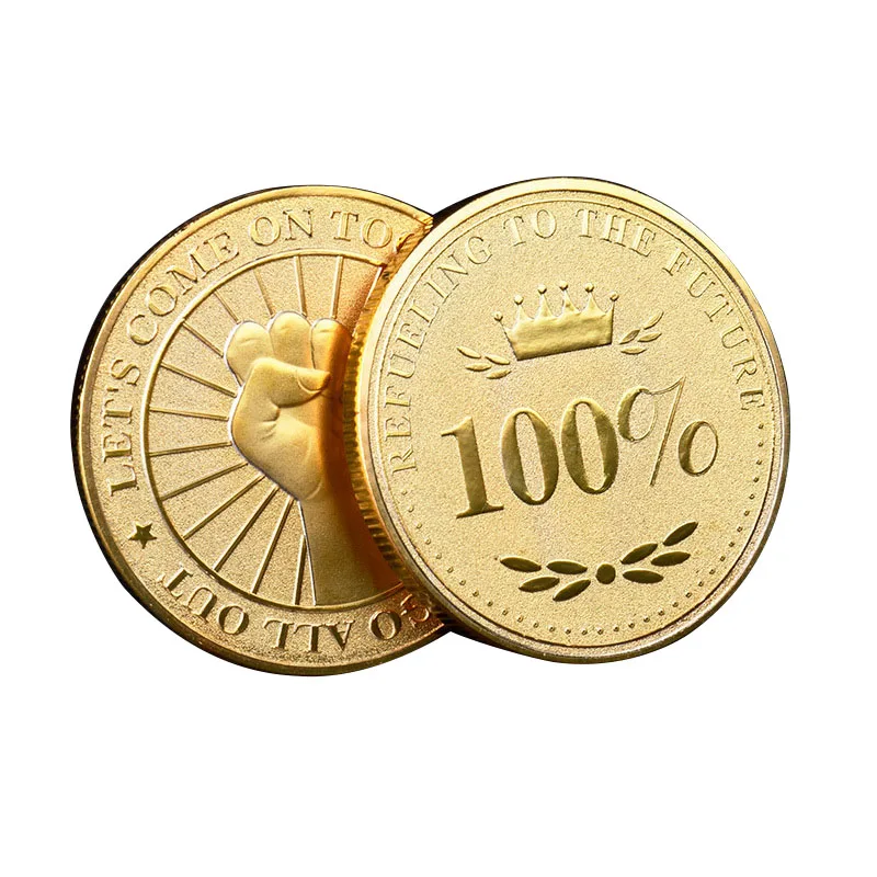 New Optimist Coin Inspirational Gold and Silver Coins for Challenge Refueling To The Future Medals Creative Souvenir