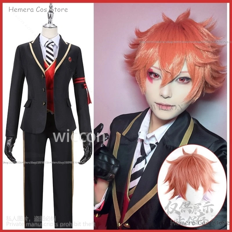 Anime Game Twisted Wonderland Ace Cosplay Costume Dk Uniform Ace Trap Wig Halloween Christmas Party For Man Woman Customized