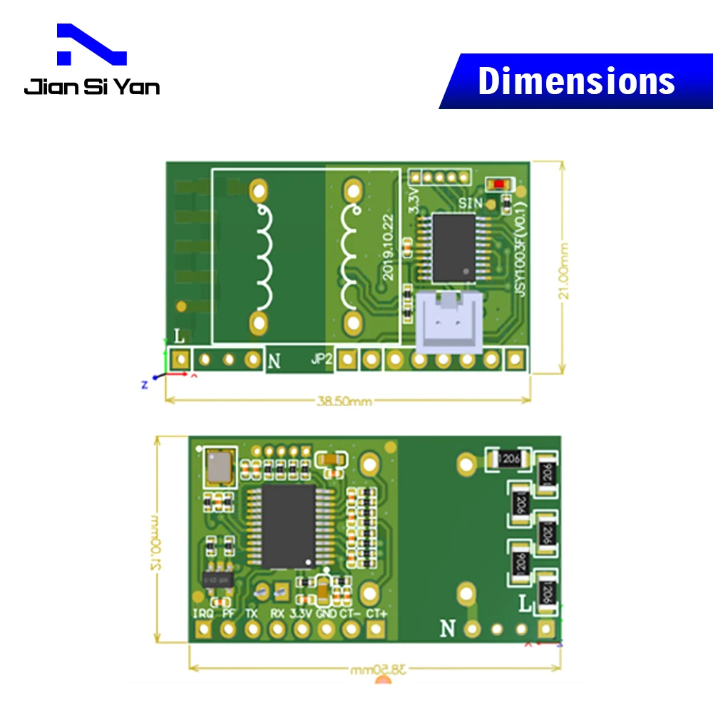 Imagem -05 - Módulo de Medição Incorporado Monofásico Jsy1003f ac Ttl Modbus-rtu