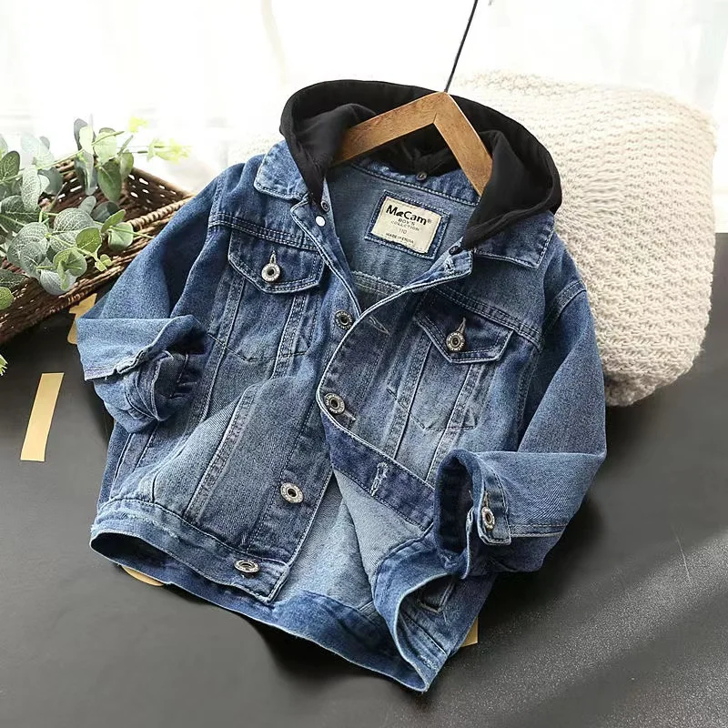 

Denim Jacket For Boys Fashion Coats Children Clothing Autumn Baby Girls Clothes Outerwear Letter Jean Jackets Coat