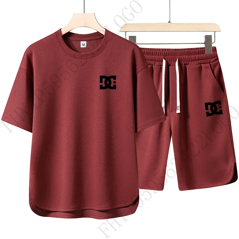 Lässiges T-Shirt + Jogginghose für Herren, schnell trocknendes T-Shirt, Shorts-Set, Herren, Trockenanzug, atmungsaktive Trainingskleidung