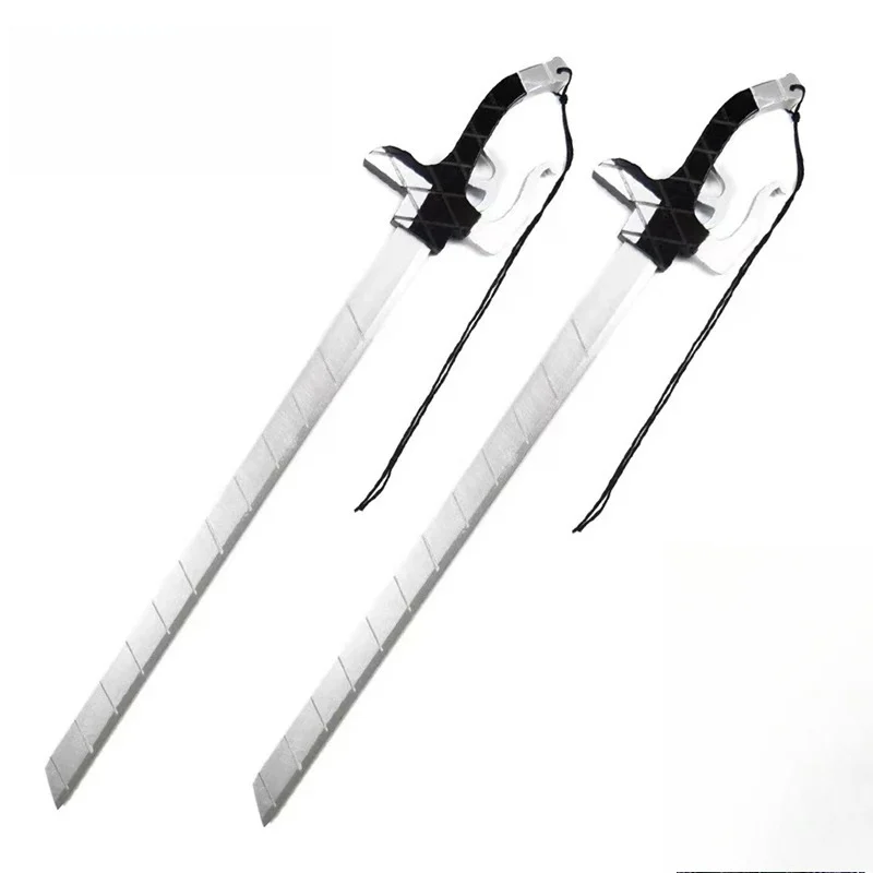 Levi Eren Mikasa Double Blades Anime Cosplay Props 100cm PU Rubber Replica Sword Halloween Party Stage Performance Accessories