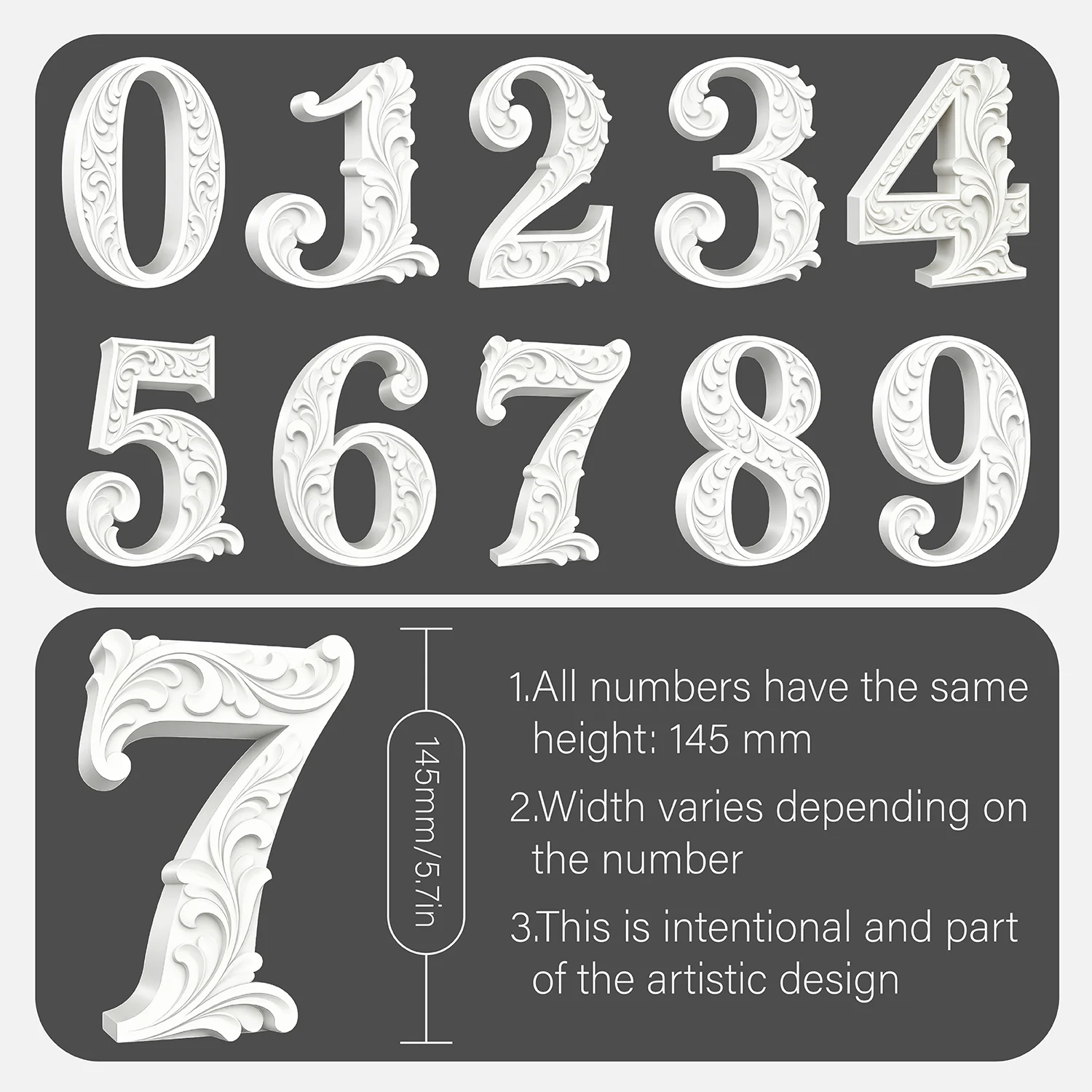 2PCS, 3D Vintage House Number Stickers 0-9 Waterproof Address Numbers for Trash Can Mailbox Door Outdoor Weatherproof Decorative