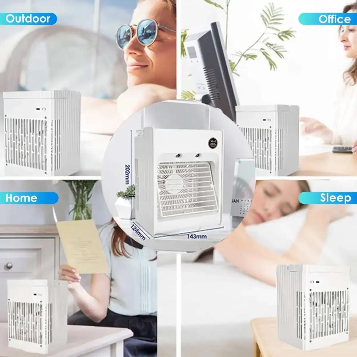 Портативный мини вентилятор воздушного охлаждения USB, воздушный охладитель, Увлажнитель вентилятор кондиционера 120 ° для дома и улицы
