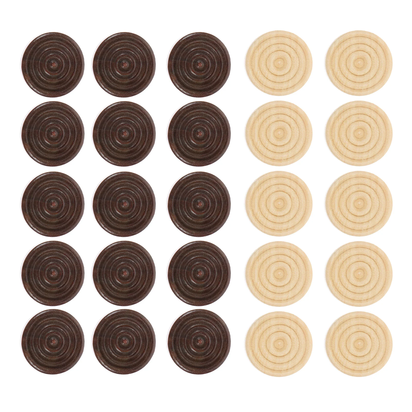 48 Pcs Checkerboard Chess Accessories Travel Checkers Backgammon Wooden Round