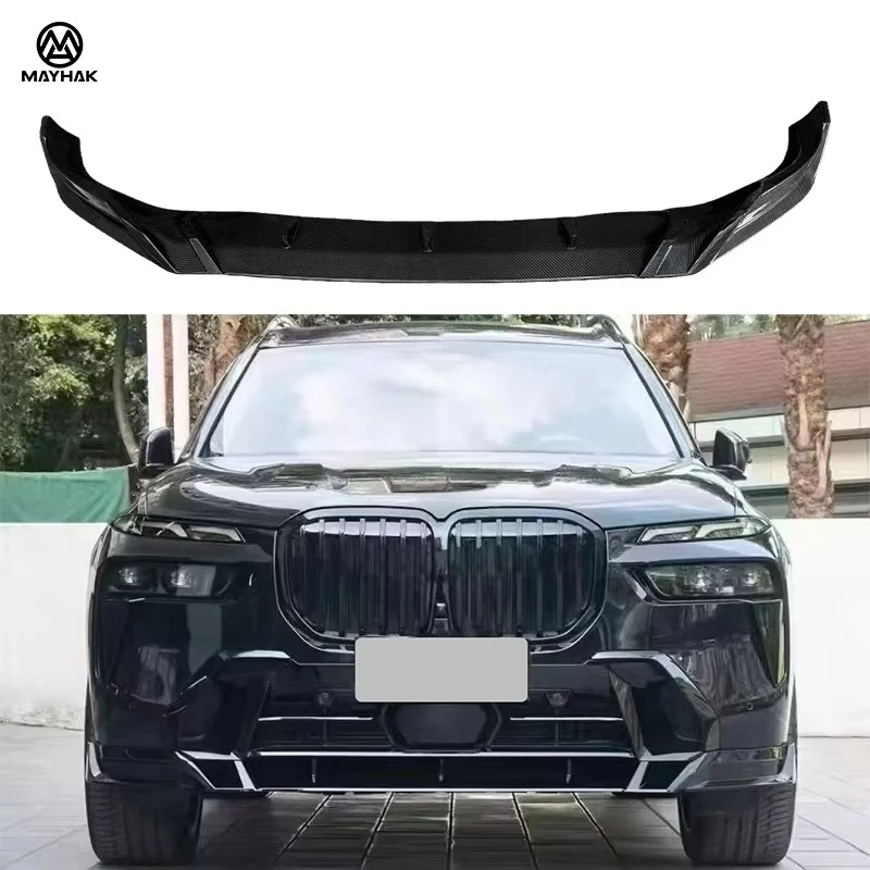 Real Carbon Fiber Car Front Bumper Lip Splitter Upgrade Front Spoiler Auto Body Part for X7 G07 Lci M Sport Front Lip 2