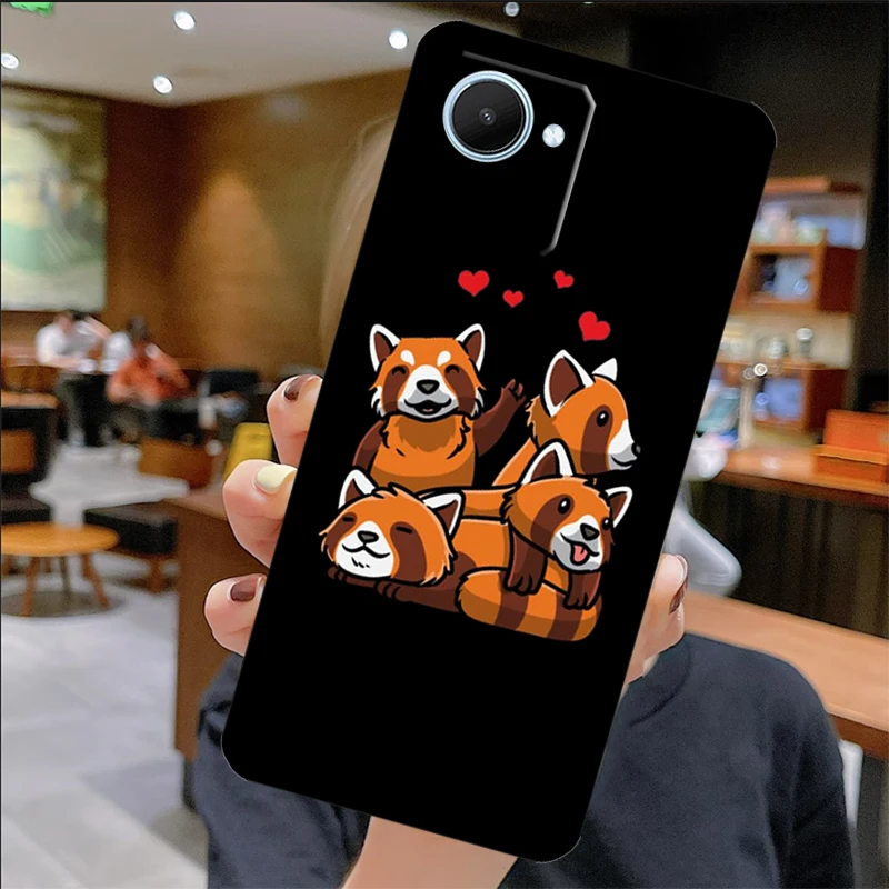 Red Panda Case For Realme GT 7 Pro GT 6 6T 5 C55 C53 C51 C21Y C25S C61 C67 C75 10 11 12 13 14 Pro Plus