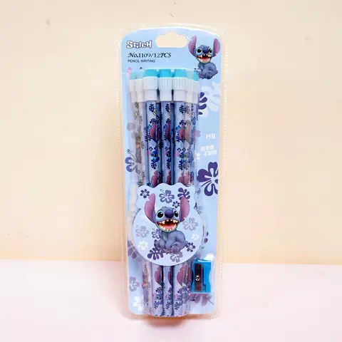 12 st Stitch Disney HB Pennor Anime Lilo & Stitch Tecknade Pennor Roller Stationery Box Set Skrivning Teckning Barnfödelsedagspresenter 8 best sales stygnpennor - №1