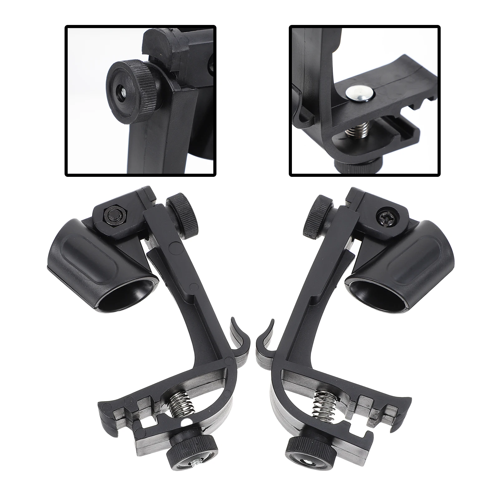 

2pcs Clips Accessories Plastic Mic Holder Wireless Microphone Stand Microphone Bracket Support Mount Lifter For Interviews Black