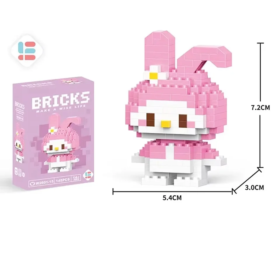 2026 Disney Stitch juguetes de bloques de construcción Pikechu lega Anime personaje de dibujos animados modelo Juguete de bloques de construcción para niños regalo