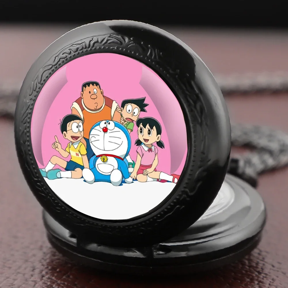 قلادة ساعة جيب على شكل قبة زجاجية عتيقة من الرسوم المتحركة - ساعة قلادة على شكل سلسلة، هدية مثالية للأطفال والرجال والنساء