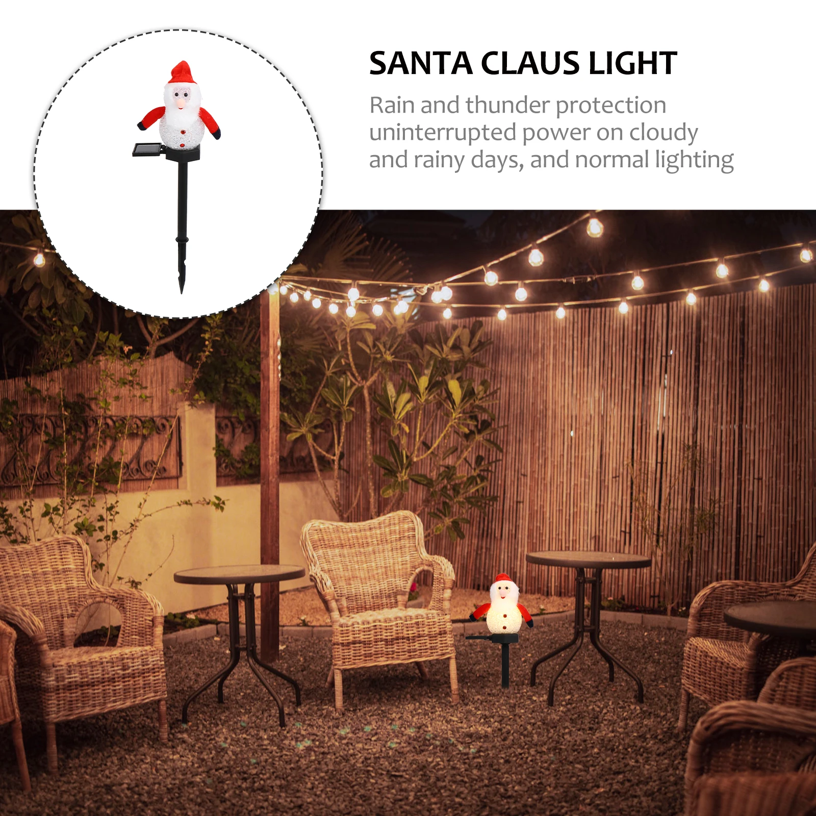 

Solar Christmas Lights Lamp Outdoors Landscape Ground Insert Santa Claus Decorations