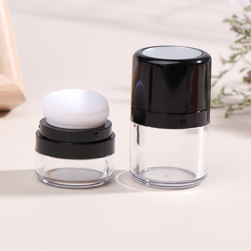 Mini Empty Refillable Loose Powder Box With Powder Puff Diy Cosmetic Powder Case Blusher Finishing Powder Jar Container