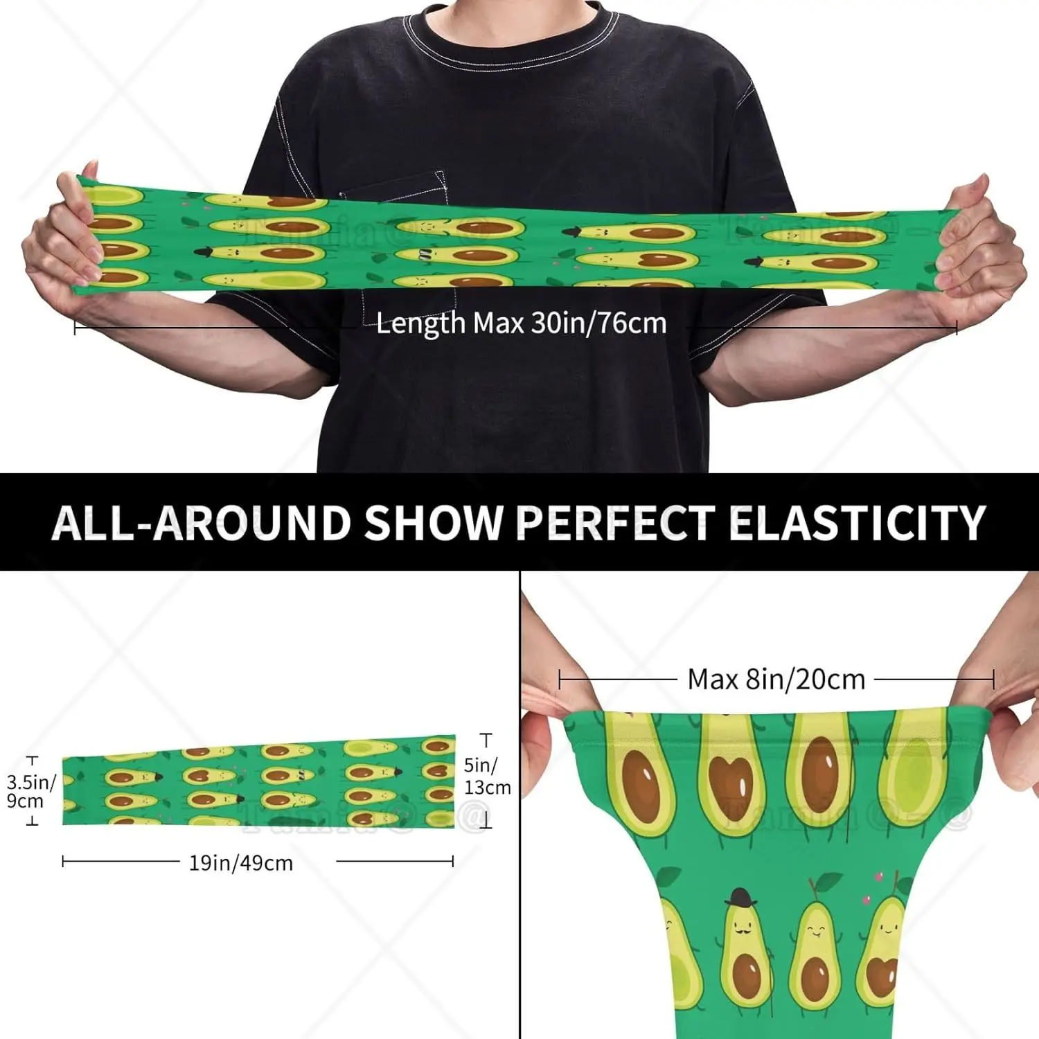 Mangas de braço com estampa de frutas de desenho animado, resfriamento UV, proteção solar, compressão esportiva para homens e mulheres, golfe, basquete, mangas de braço