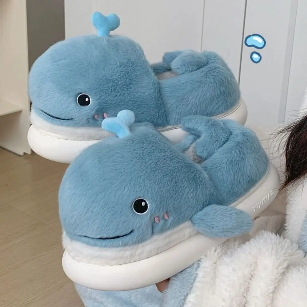 لطيف رقيق النعال المنزل النساء عارضة مريحة أفخم النعال الدافئة عدم الانزلاق Kawaii الكرتون أحذية الملاعب المغطاة المنزل #4